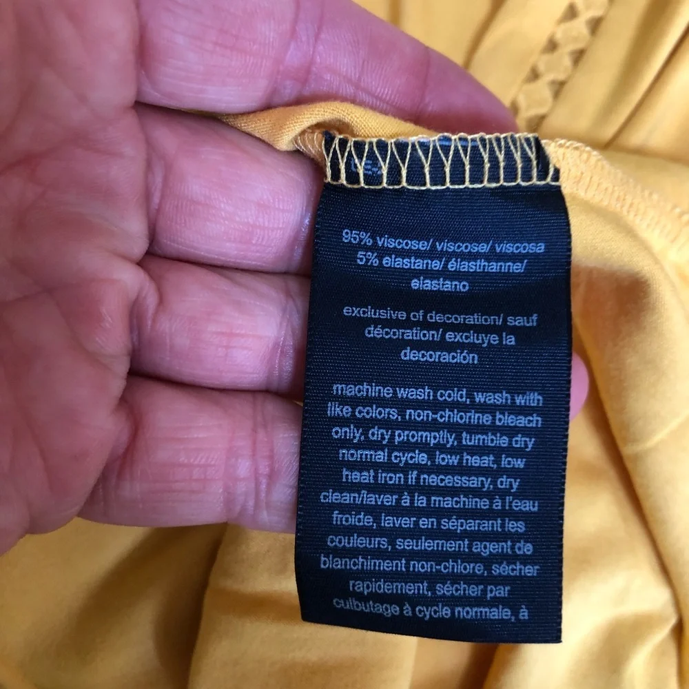 Tommy Hilfiger yellow sleeveless blouse NWT Women Large - Picture 13 of 13
